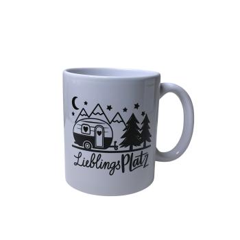 Keramiktasse Lieblingsplatz Camping Kaffeebecher Teetasse Kaffeetasse - Artikel Nr. 1100086